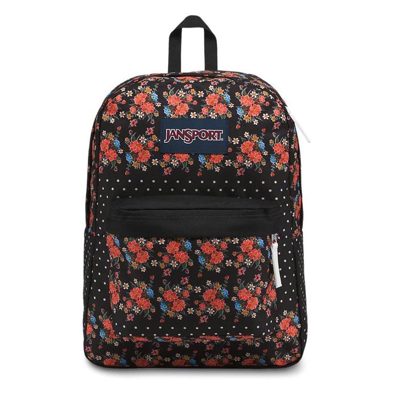 Jansport Superbreak Backpack Black Floral Dot