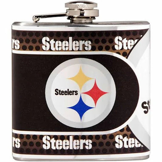 Pittsburgh Steelers 6oz Stainless Steel Flask with Metallic Graphics