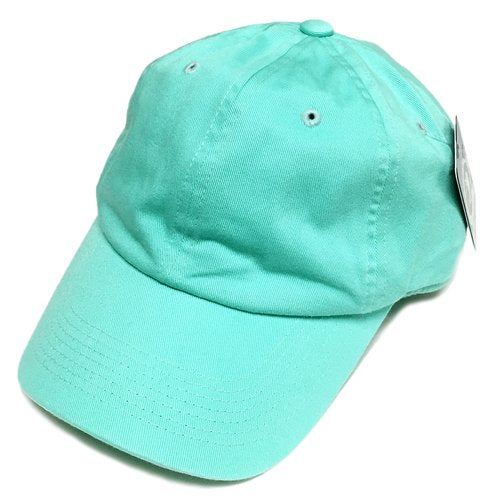 Gorra de algodón lavado vintage Sombrero liso en blanco Aqua Dash Correa ajustable Sombrero de papá