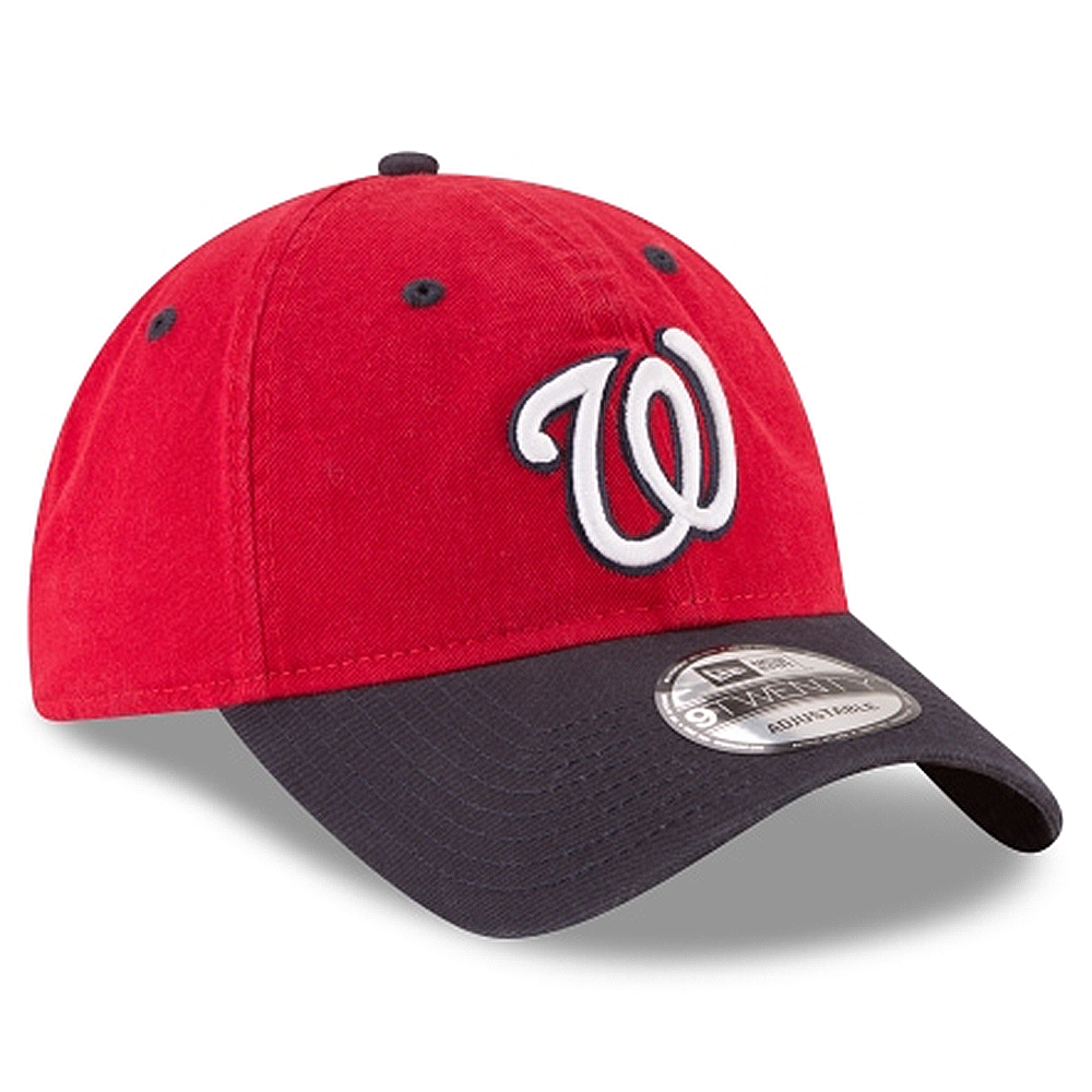 New Era 9TWENTY MLB 워싱턴 내셔널스 코어 클래식 조절식 모자 레드/네이비