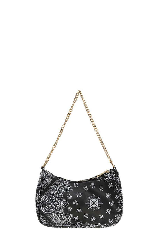 Paisley Bandana U Shape 2way Mini Bolso de hombro Negro