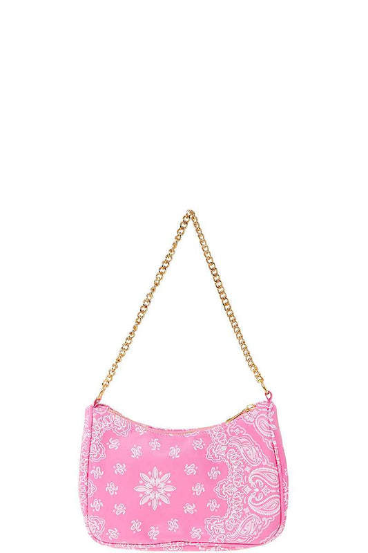 Paisley Bandana en forma de U 2way Mini bolso de hombro ROSA