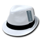 Men's Basic Poly Woven Fedora Hats White/Black
