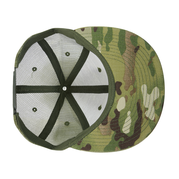 하이 크라운 멀티 카모 트러커 스냅백 캡, 카모/올리브 조절식 모자
