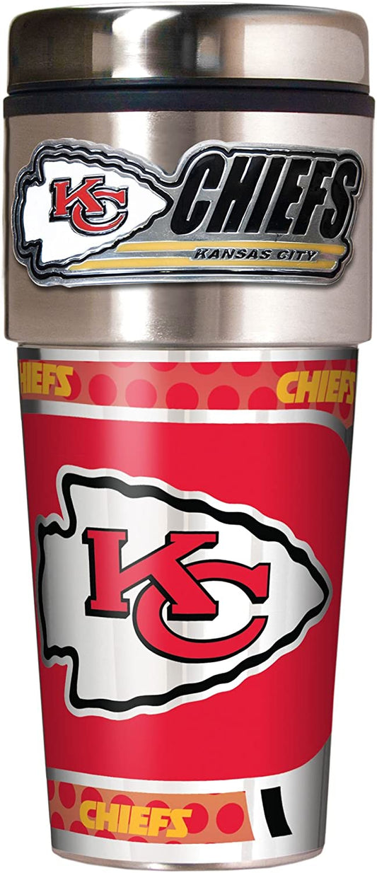 Kansas City Chiefs 금속 여행 텀블러 스테인리스 스틸 16온스