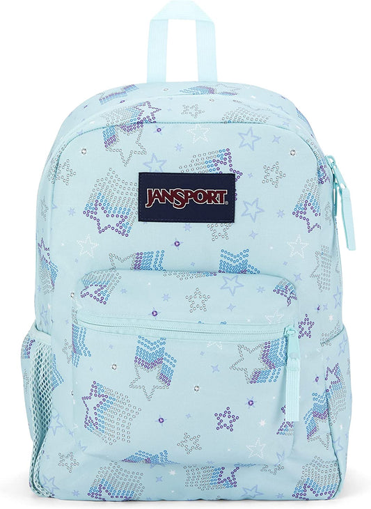 JanSport Cross Town, Sparkle Stars, mochila escolar azul de talla única 