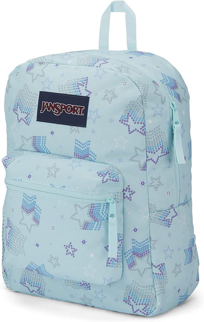 JanSport Cross Town, Sparkle Stars, mochila escolar azul de talla única 