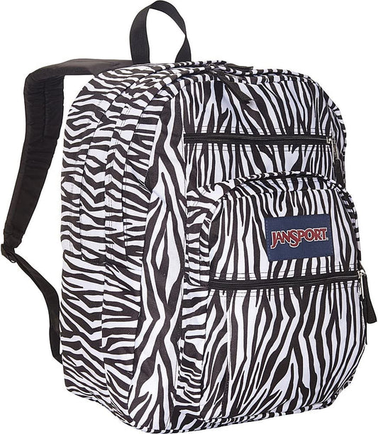 JanSport Big Student, rayas de cebra negras/blancas