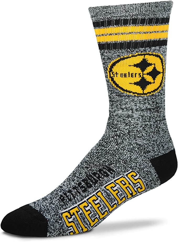 FBF Got Marbled Crew Socks Pittsburgh Steelers Large(10-13)