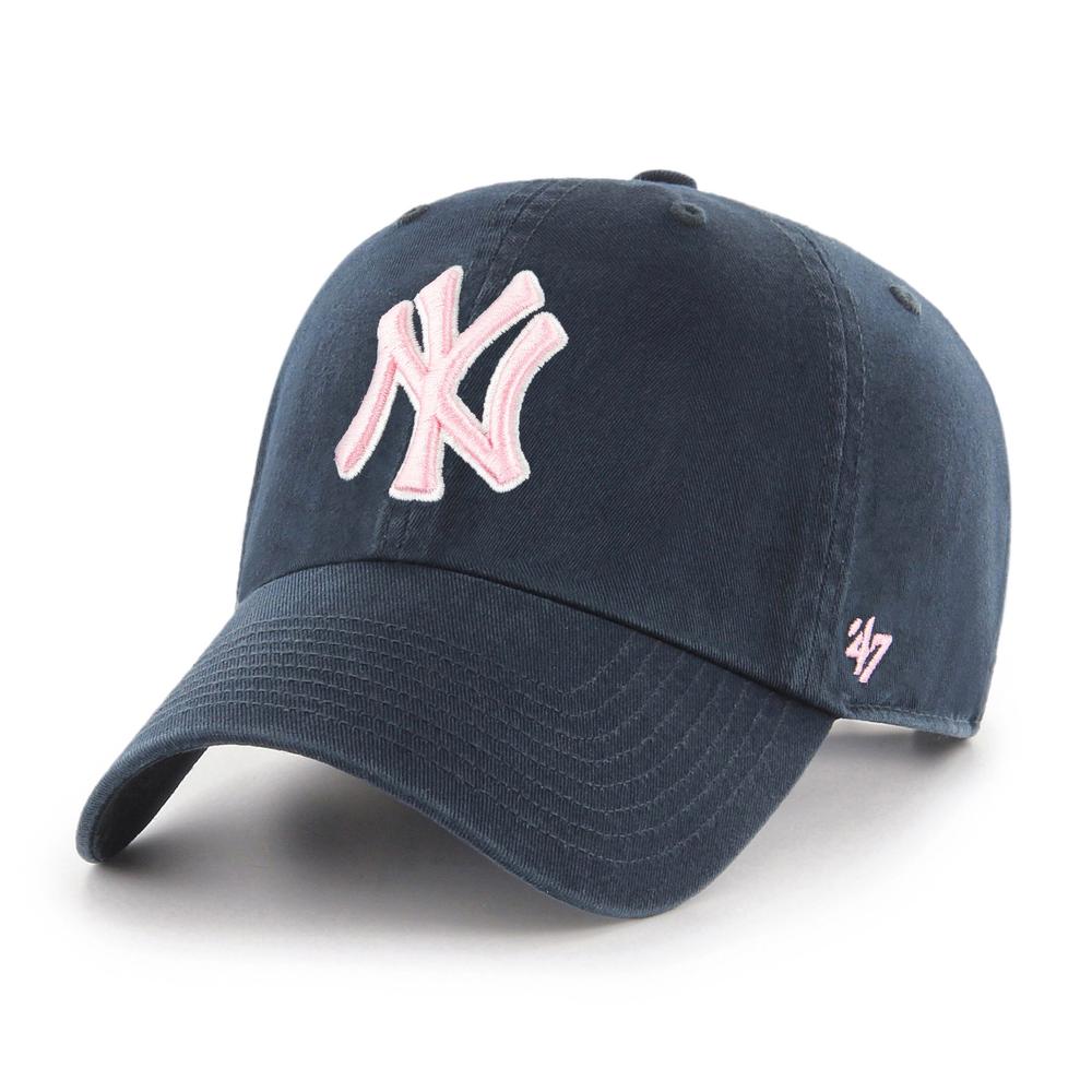 '47 브랜드 MLB 뉴욕 양키스 클린업 조절식 모자 네이비/핑크