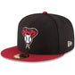New Era 59FIFTY MLB 애리조나 다이아몬드백스 어센틱 컬렉션 필드 피티드 모자 블랙/레드