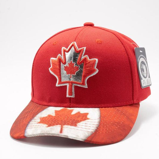 GORRA SNAPBACK CON BANDERA DE HOJA DE ARCE DE CANADÁ Rojo