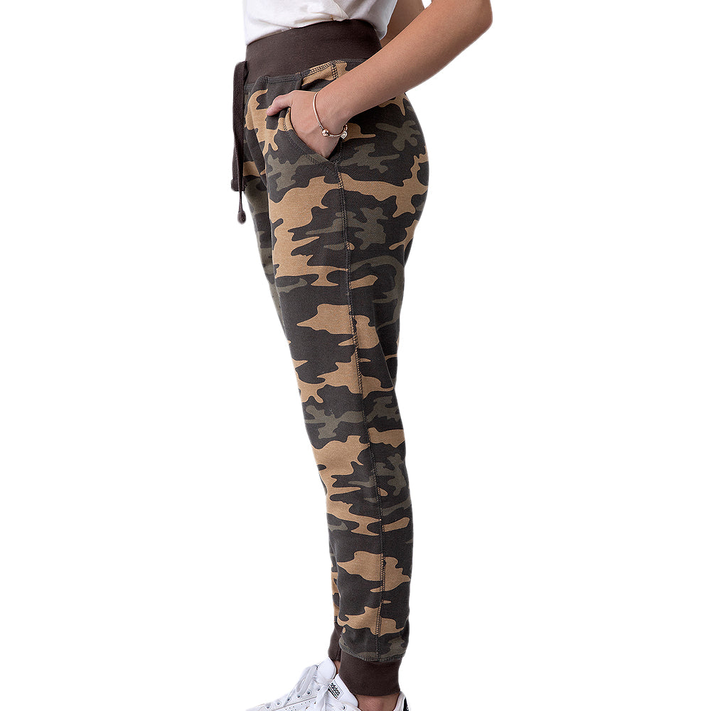 Unisex Premium Fleece Jogger Pants Khaki Camo