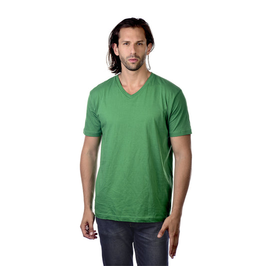 Pack de 3 camisetas de manga corta con cuello de pico y lavado suave para hombre KELLY GREEN