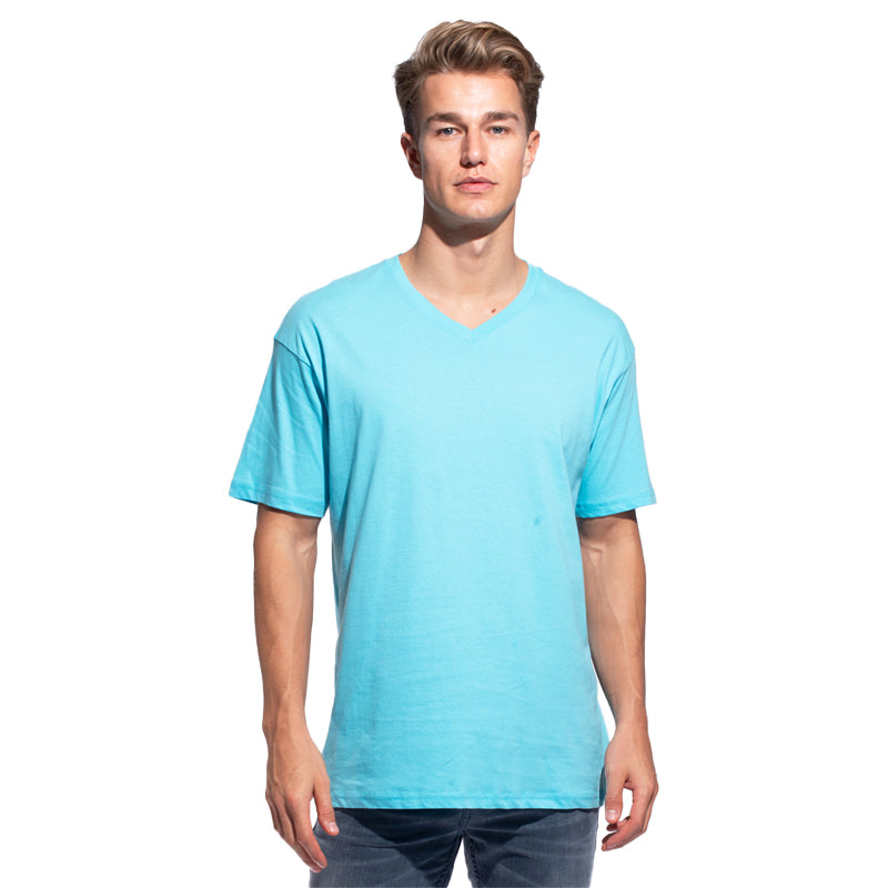 Men's Soft-washed Short Sleeve V-neck T-Shirt 3Pack PACIFIC BLUE