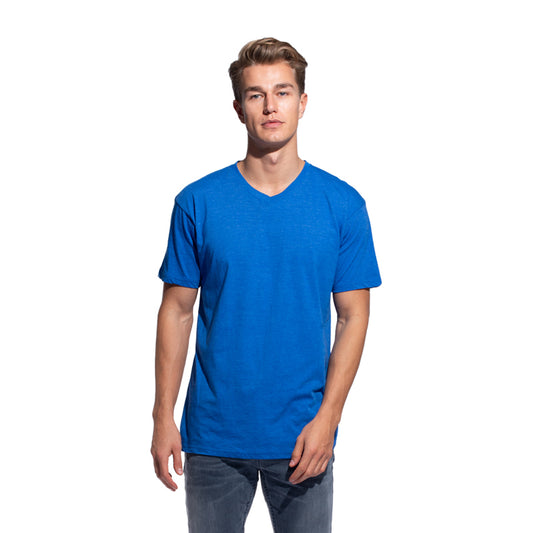 Pack de 3 camisetas de manga corta con cuello de pico y lavado suave para hombre ROYAL BLUE HEATHER