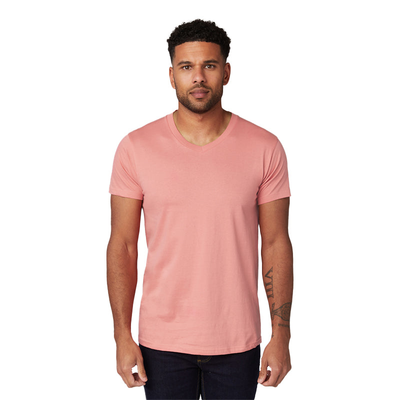 Men's Soft-washed Short Sleeve V-neck T-Shirt 3Pack Dust Rose