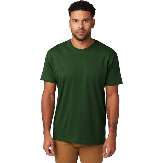 Pack de 3 camisetas unisex de manga corta con cuello redondo y lavado suave Verde bosque