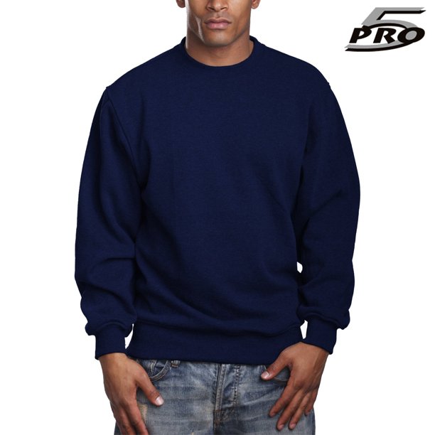 PRO 5 Men's Heavy Weight Fleece Crew neck Pullover Sweater S to 5XL - Navy