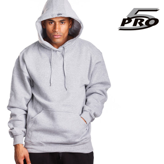 Pro 5 - Sudadera con capucha y forro polar para hombre, color gris jaspeado pesado