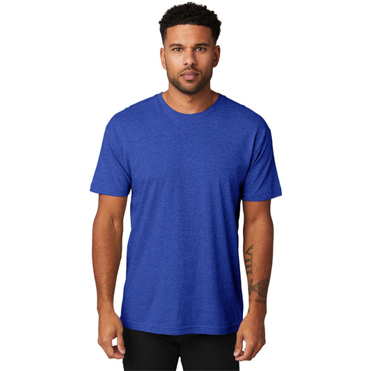 Paquete de 3 camisetas unisex de manga corta con cuello redondo y lavado suave Royal Blue Heather