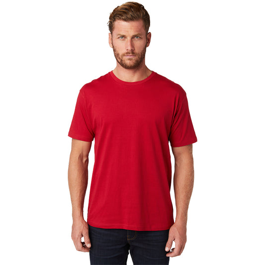Camiseta unisex de manga corta con cuello redondo y lavado suave, paquete de 3, ROJO