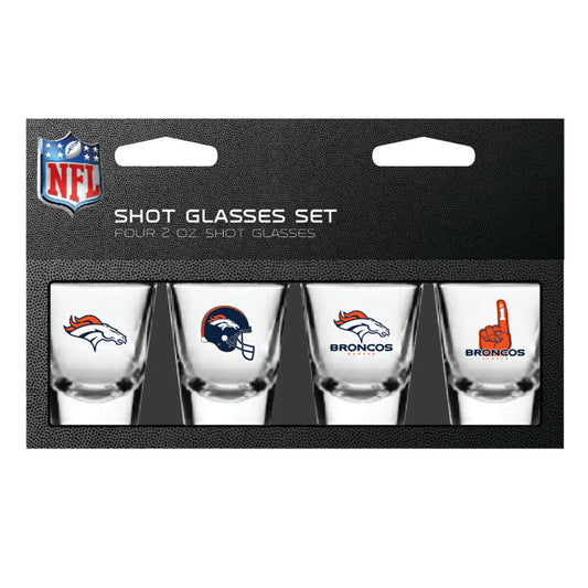 Juego de vasos de chupito de los Denver Broncos, cuatro, 2 onzas 