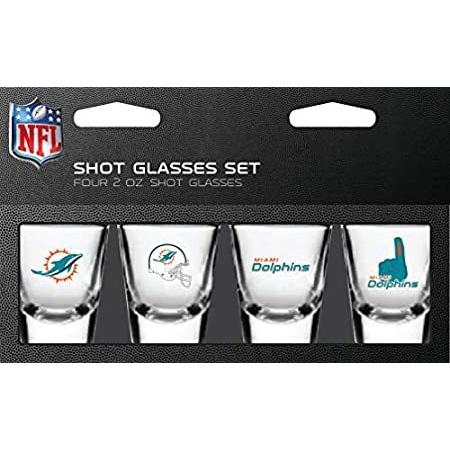 Juego de 4 vasos de chupito de los Miami Dolphins, 2 onzas 